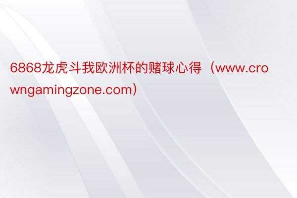 6868龙虎斗我欧洲杯的赌球心得（www.crowngamingzone.com）
