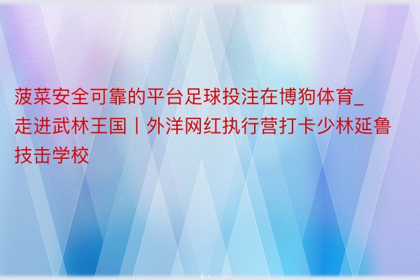 菠菜安全可靠的平台足球投注在博狗体育_走进武林王国丨外洋网红执行营打卡少林延鲁技击学校